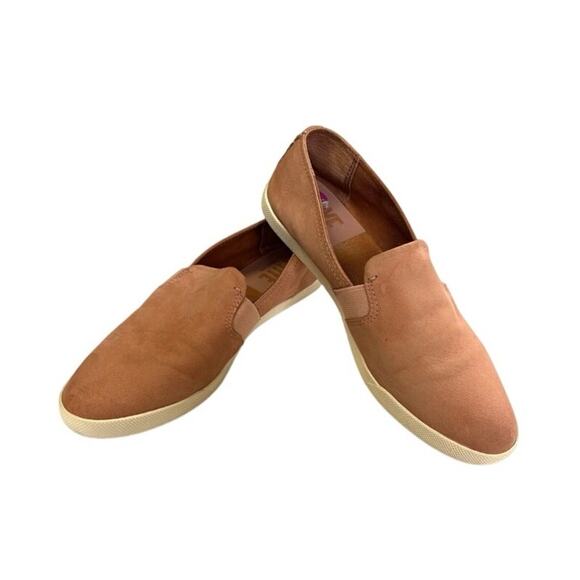 Frye Women 8 Lisa Slip-On Flats Suede Leather Brown Camel Brown - Picture 1 of 14